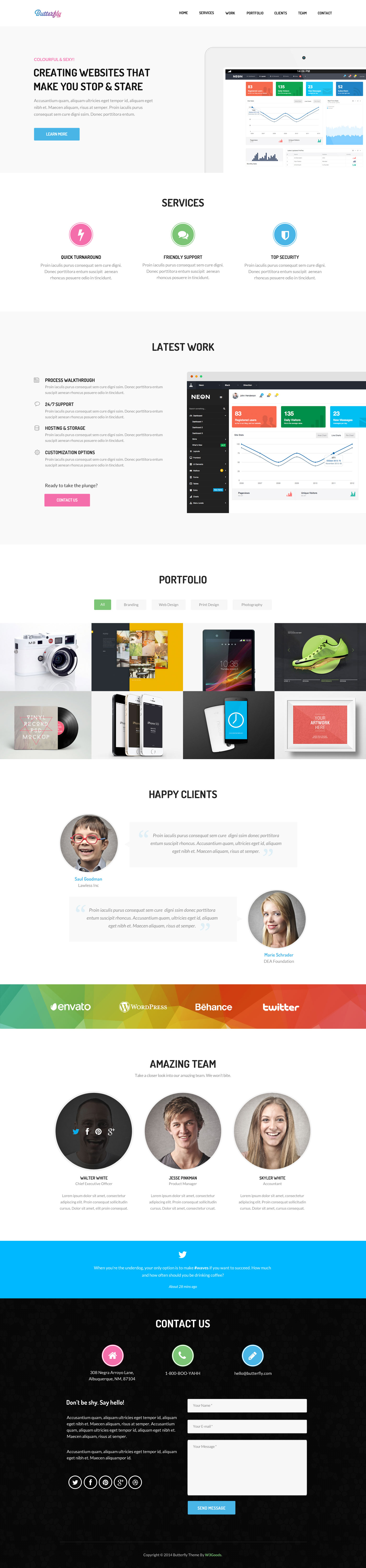 Butterfly Free Bootstrap Theme